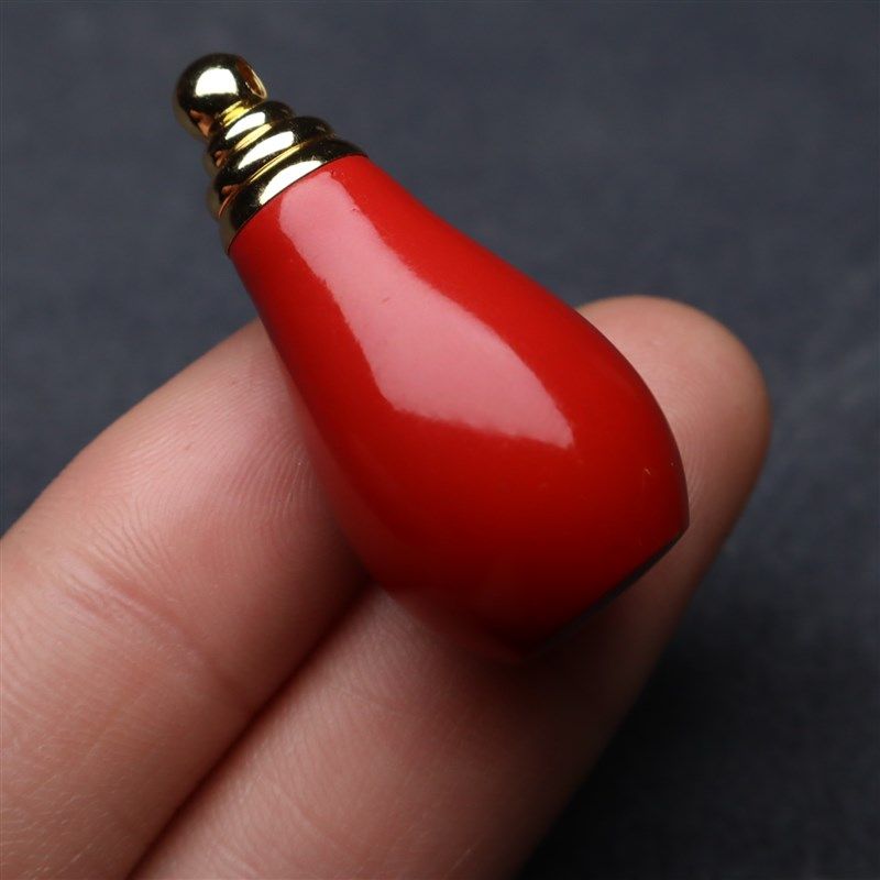 天然朱砂吊坠空瓶可打开吊坠项链男士女原石红粉嘎乌盒挂件空心