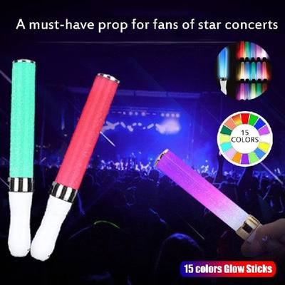 速发15 Color Dancing Light Magical Poi Glow Sticks Battery