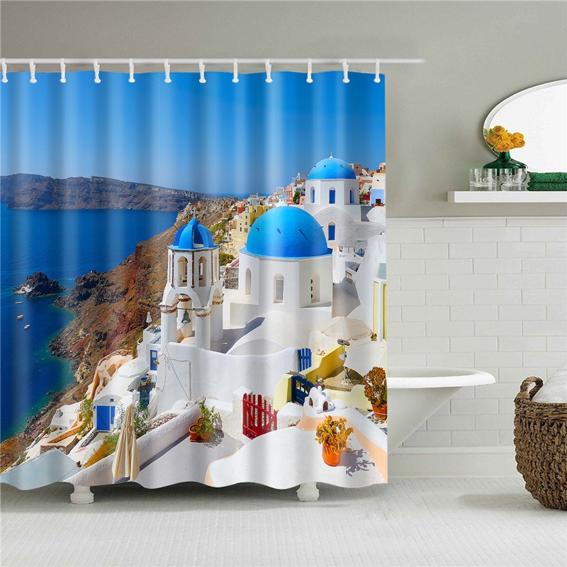 Shower Curtains Garden Flower-Door Bathroom Polyester Waterp