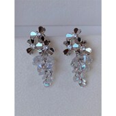 水晶葡萄 破碎感夏天葡萄蚊香盘耳夹无耳洞耳饰女设计感耳环