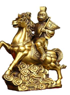 纯铜马上传令招财吉祥铜器摆件室内客G厅玄关聚财纳福商务摆放用