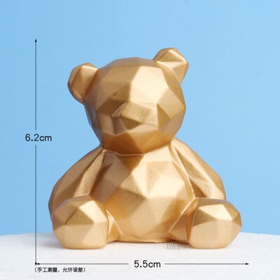 Geometric Bear Birthday Cake Decorative Grey Bear web celebr