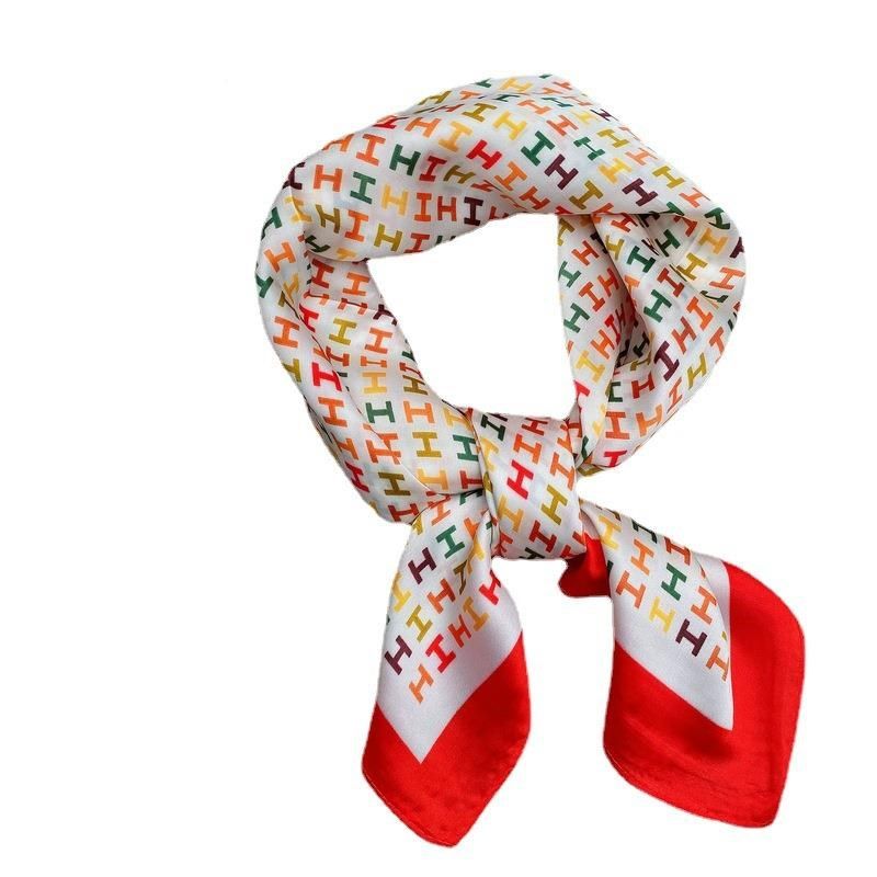 高品质~小方巾女百搭卡通丝巾女春秋薄款空姐职业小领巾头巾