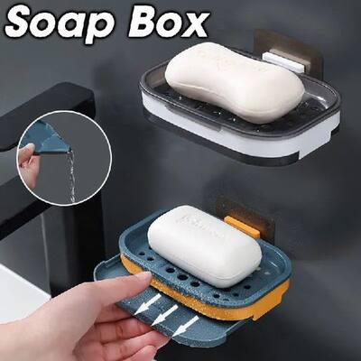 推荐Wall Mounted Double Layer Soap Dish Firm Punch Free Stro