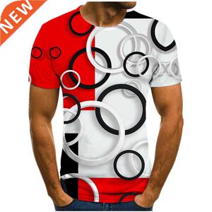 热销Summer hot sale men's 3D printing T-shirt fashion O-neck