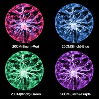 8 Inch Plasma  Lamp Globe Static Night Light  Touch Sound Se