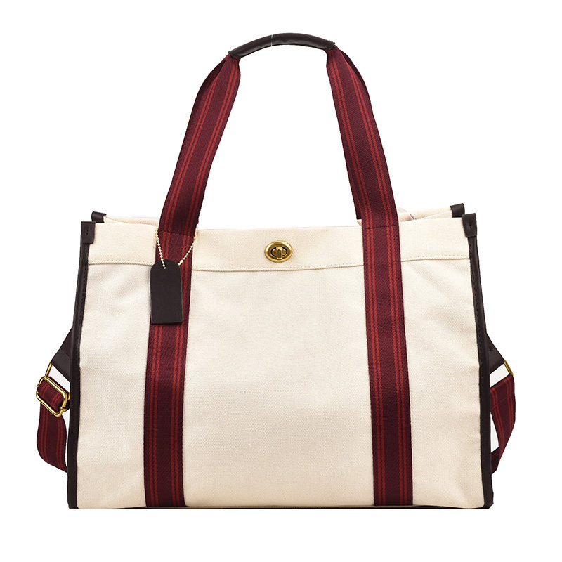 大容量帆布包袋女2023新款手提斜挎上课通勤包逛街出行健身旅行包