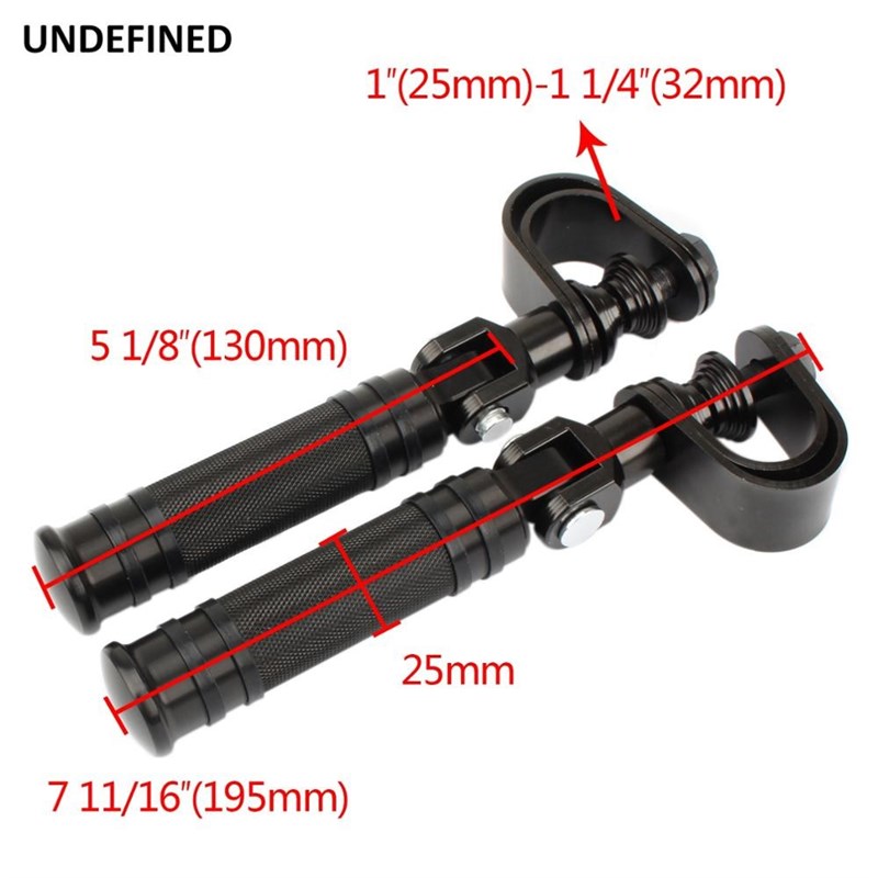 Motorcycle Pegs Black 25mm 32mm Crash Bar Highway Footpegs F