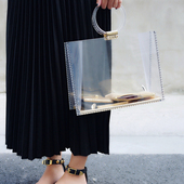 果冻包透明包包女大包2020夏天新款 圆环手提包亚克力沙滩包度假包