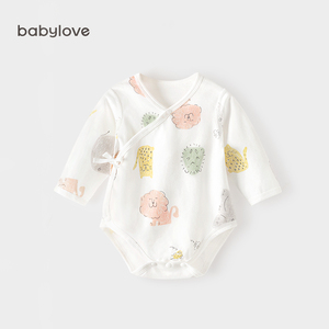 小众高货babylove婴儿包屁衣纯棉打底衣服春秋季宝宝三角哈衣新生