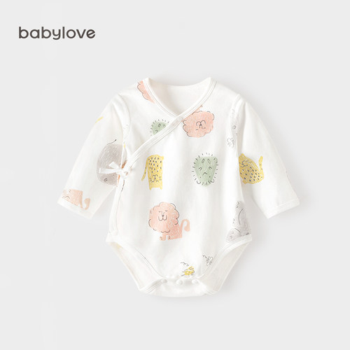 小众高货babylove婴儿包屁衣纯棉打底衣服春秋季宝宝三角哈衣新生
