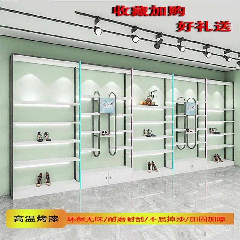 鞋店鞋架展示架商场店铺用鞋子展示柜可带灯带鞋货架鞋展架陈列架