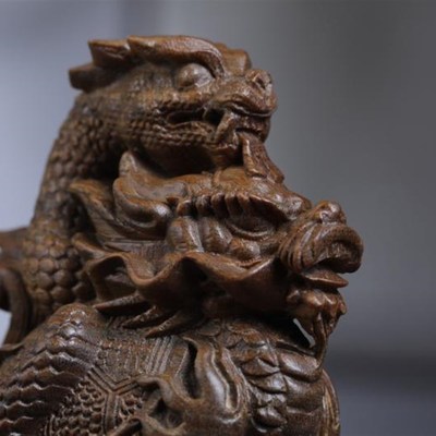 阿根廷绿檀c木雕刻玄武龙龟小摆件手把件古神兽瑞兽招财镇宅工艺