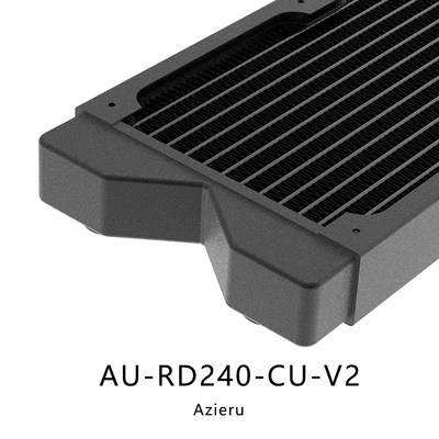 Azieru  AU-RD240-CU-V2 240铜水冷排 换热器 散热排Y 冷排 铜排