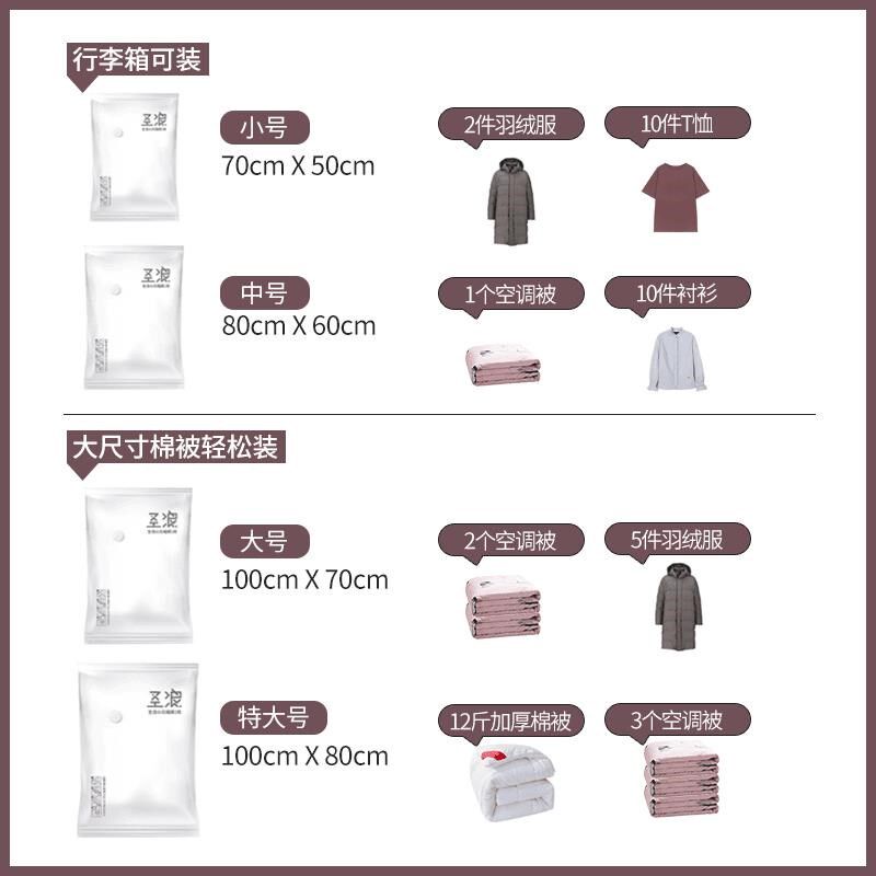 圣浪 压缩袋真空收纳袋家用抽空气装被子棉搬家防潮大容量袋装,收纳整理,衣物压缩袋,淘宝优惠券,粉丝福利购,淘宝优惠卷