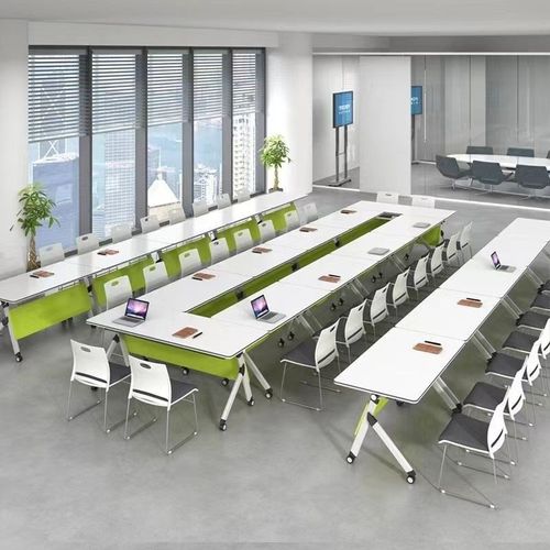 多功能折叠会议桌培训桌子组合拼接桌移动课桌带轮培训桌椅折叠桌