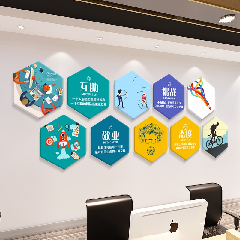 XXP4公司员工风采团队激励企业文化墙办公室墙R面装饰励志标语立