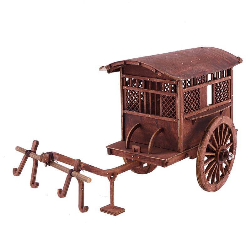 沙盘模型diy材料包木质板v立体拼图3d拼装中式手工古代秦汉马车