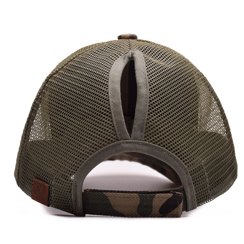 推荐Ponytail Baseball CC Cap Women Snapback Camouflage Mesh