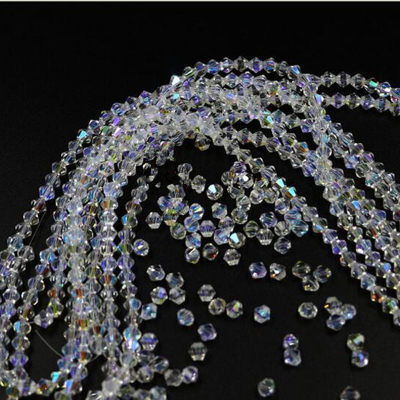 新品3MM 4MM 5MM 6MM 8MM Clear Crystal AB Color Cystal Bicone