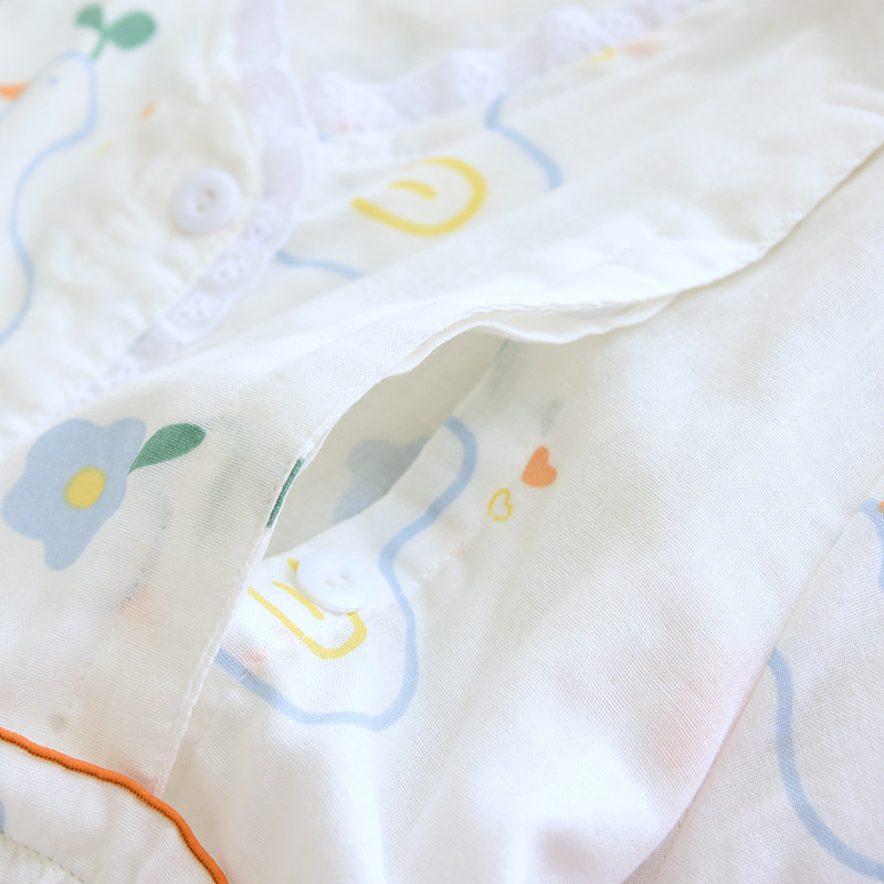 夏季月子服纱布夏天产后薄款孕妇睡衣产妇喂奶衣家居服套装