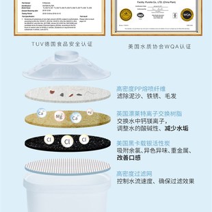 推荐 活性炭自来水滤净水壶家用净水器净水杯通用去水垢专家版 三代