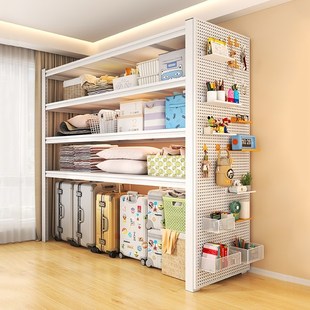 防尘帘置物架下空式多层阳台储货架客厅超市快递收纳落地角钢铁架