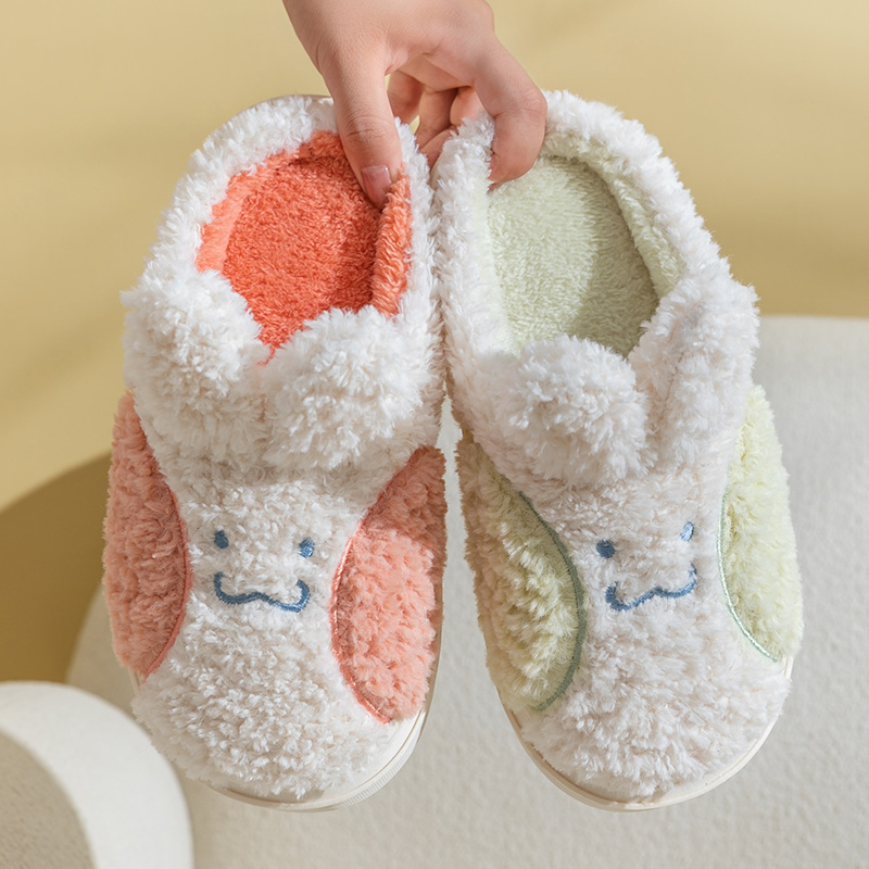 2023年女款棉拖鞋男冬t季卡通情侣室内居家用月子柔软毛绒保暖防