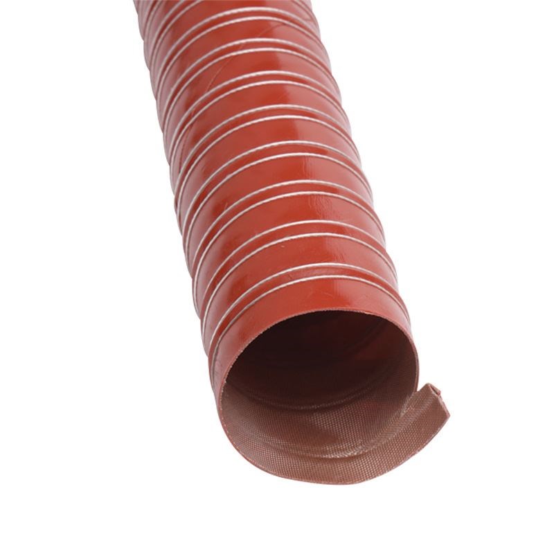 耐高温软管红色矽胶硫化管300度蒸汽软管带钢丝防火排气管通风管