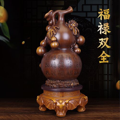 招财葫芦摆件客厅办公室收银台玄关装饰工艺品开业礼品博古架摆设