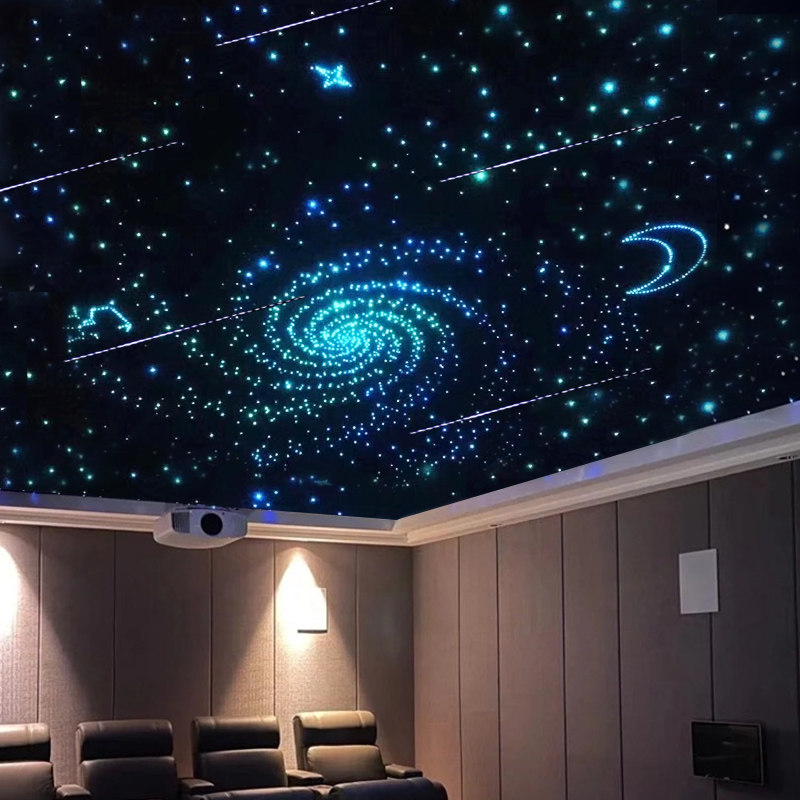 星空顶天花板吊顶影音室理发店酒吧清吧餐Q厅吊顶石膏板光纤灯i.