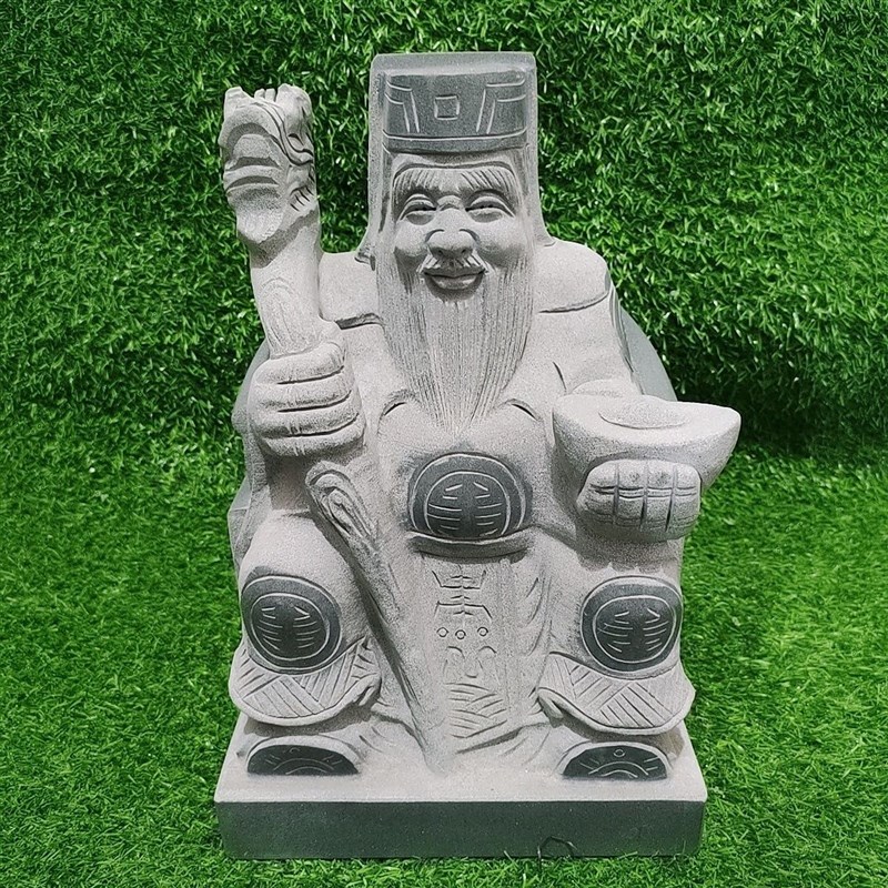 招财土地公青石石雕土地爷雕刻镇宅风水看家土地公公庭院石来运转