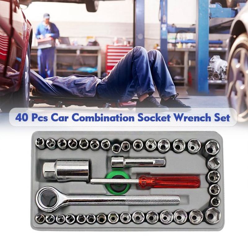 推荐40 Pcs 1 Set Car Combination Socket Wrench Set Humanized