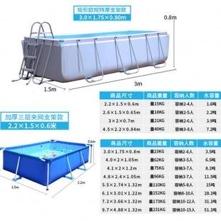 速发儿童游泳池加厚家用成人户外超大号折叠婴儿戏水池大型支架免