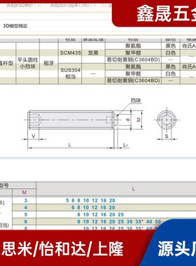 防滑胶头止动螺栓缓冲动紧定螺丝TDA21-M6/8-L6/8/10/12/16/20/25