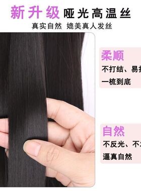 网红帽带头发韩版时尚百搭女头圆脸自然短发修脸波波头帽假发一体