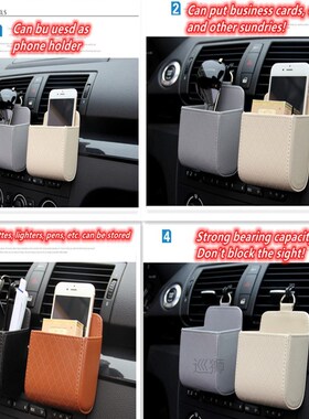 Car Storage Bag Air Vent Dashboard Tidy Hanging Leather Orga