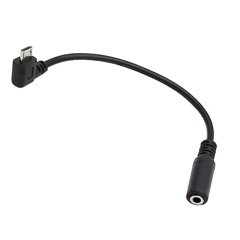 90 degree bend Micro USB Male to 3.5mm Female Audio Jack Ca