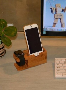 Bamboo Charging Dock Charger Holder Stand For Apple Watch i