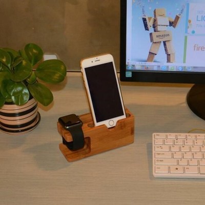 Bamboo Charging Dock Charger Holder Stand For Apple Watch i