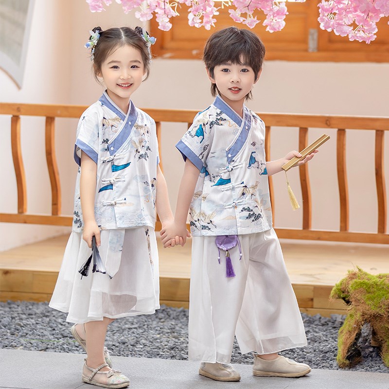 工厂销男童汉服国风m夏装超仙女童日常唐装古装夏季儿童高端国学