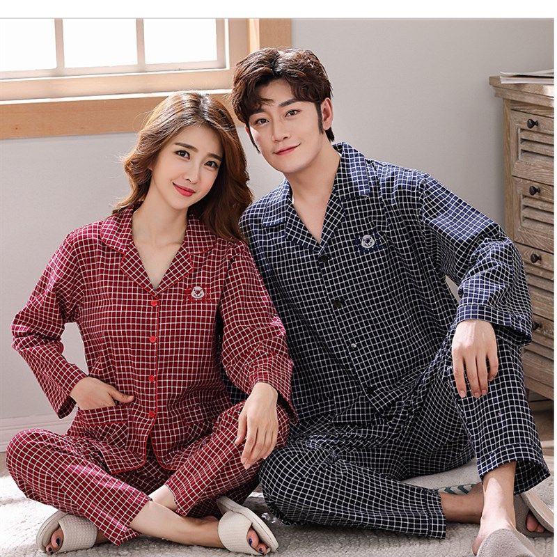 韩版情侣睡衣春夏 长袖布男士秋天家居服 女士宽松可爱薄款,女士内衣/男士内衣/家居服,睡衣/家居服套装,淘宝优惠券,粉丝福利购,淘宝优惠卷