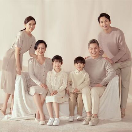 影楼韩版新款全家福主题摄影服饰一家六口休闲家居服写真照亲子装