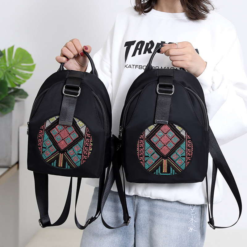 2021新款刺绣双肩包绣花迷你背包休闲小包包牛津帆布韩版百搭女包,箱包皮具/热销女包/男包,双肩背包,淘宝优惠券,粉丝福利购,淘宝优惠卷