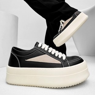 美式ro倒三角奶香厚底板鞋男女小众高街松糕大头鞋增高休闲德比鞋