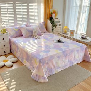 牀单单件女生宿舍单人1.5米双人1.8米全棉褥单三件套碎花牀单