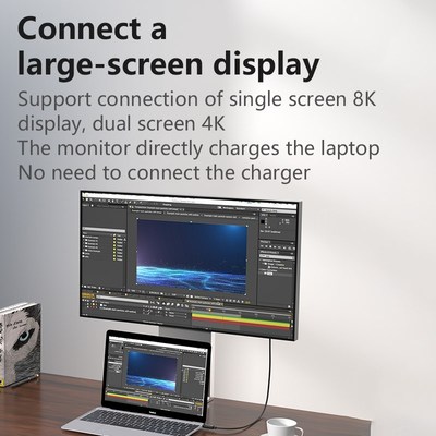 Coaxial USB C To USB Thunderbolt 4  Type C Cable USB4 PD 100