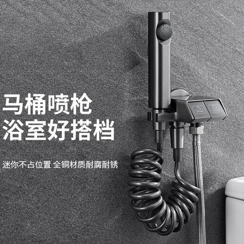 德国枪灰马桶冲洗喷枪水龙头妇洗器厕所卫生间冲水枪伴侣高压喷头