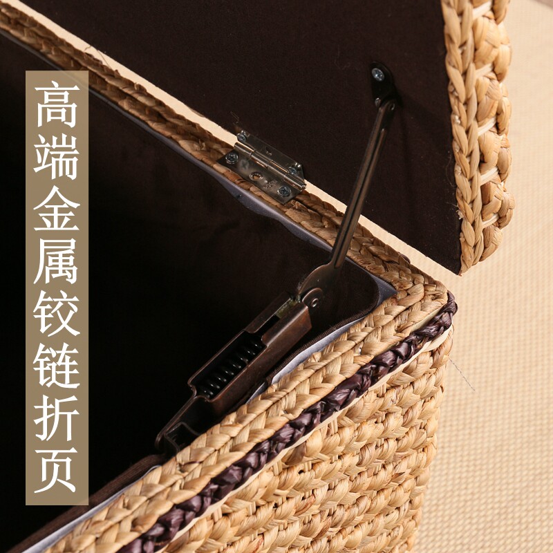 藤编收纳凳储物凳子门厅换鞋凳穿鞋凳实木家用可坐人整理箱沙发凳