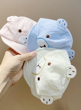 0一6月婴儿遮阳帽婴儿r帽子夏季超薄小月龄鸭舌帽宝宝男宝可爱夏